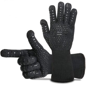 2 Stuks Brandwerende Handschoenen Barbeque Kevlar 500 Graden Bbq Vlamvertragende Brandwerende Oven Handschoenen Voor Warmte-isolatie Magnetron HSDH--apair1