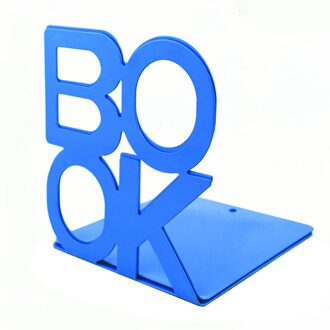 2 Stuks Brief Anti-Skid Briefpapier Draagbare Universele Metalen Standaard Desktop Thuis Boekensteun Ondersteuning Houder Office Organisator School Blauw