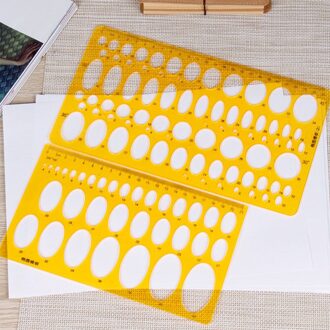 2 Stuks Briefpapier Professionele Ovale Model Tekening Tool Curve Duurzaam Cirkel Plastic Sjabloon Heerser Set Voor Artistieke Studio