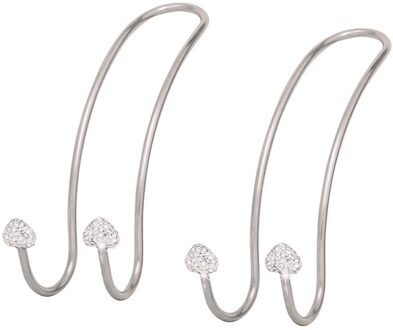 2 Stuks Car Seat Terug Boor Haak Rvs Peach Hart Generieke Auto Hoofdsteun Haak Autostoel Haak Robuuste Frame wit