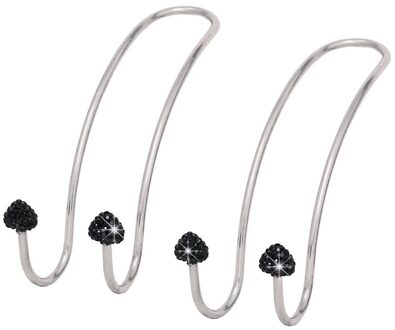 2 Stuks Car Seat Terug Boor Haak Rvs Peach Hart Generieke Auto Hoofdsteun Haak Autostoel Haak Robuuste Frame zwart