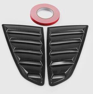2 Stuks Car Side Abs Deflector Vent Window Louvre Side Scoop Louvre Cover Trim Sticker Fit Voor Ford Mustang koolstofvezel