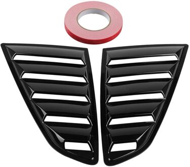 2 Stuks Car Side Abs Deflector Vent Window Louvre Side Scoop Louvre Cover Trim Sticker Fit Voor Ford Mustang shiny zwart