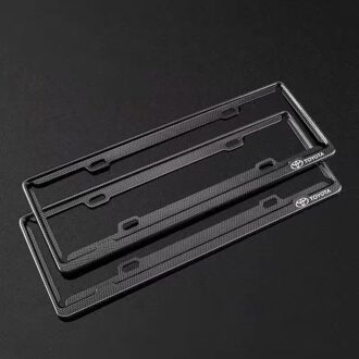 2 Stuks Carbon Fiber Auto Nummerplaat Frame Metalen Beugel Voor Toyota Prado Auris Avensis Corolla Verso Sienna Yaris Avalon camry