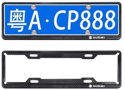 2 Stuks Carbon Fiber Auto Nummerplaat Frame Nummerplaat Houder Voor Suzuki Jimny Swift Vitara SX4