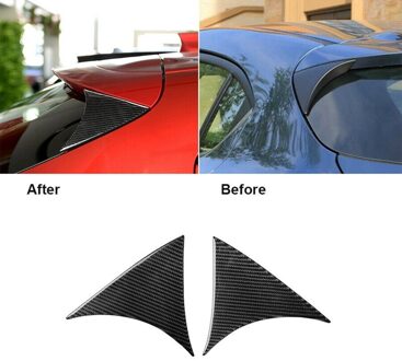 2 Stuks Carbon Fiber Rear Window Spoiler Wing Trim Voor Mazda 3 Axela Hatchback -18
