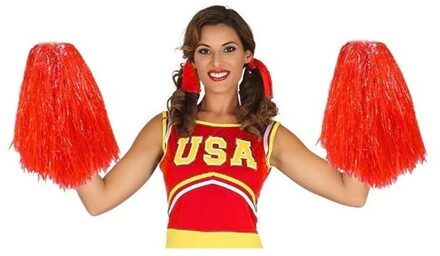 2 stuks cheerleader cheerballs rood 33 cm