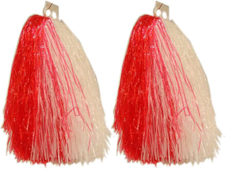 2 stuks cheerleader cheerballs rood/wit  33 cm