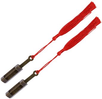 2 Stuks Chinese Hangslot Retro Mini Sieraden Doos Vergrendelingen Lock (Willekeurige Kleur Kwasten)