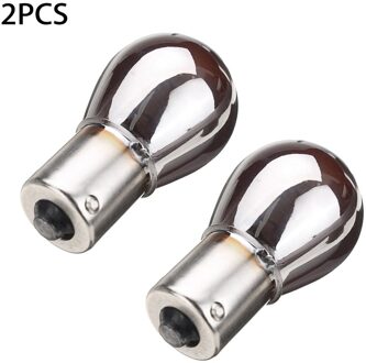 2 Stuks Chroom Zilver Amber Achter Indicator Lampen 581 BAU15S PY21W Richtingaanwijzer S25 12V Geel Amber
