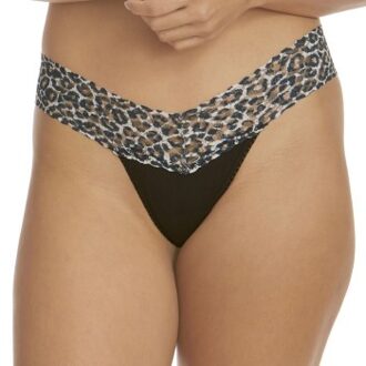 2 stuks Classic Cotton Low Rise Thong * Actie * Roze,Versch.kleure/Patroon,Rood,Zwart - One Size