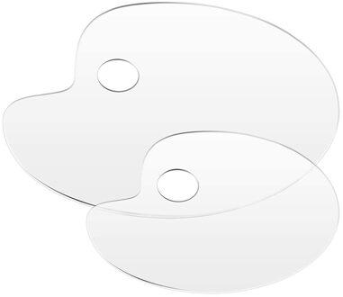 2 Stuks Clear Acryl Verf Palet 10X6 En 11.8X7.8 Inch Art Verf Lade Palet Voor Diy art Craft Schilderen