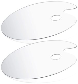 2 Stuks Clear Acryl Verf Palet 15.7X11.8 Inch Ovale Non-stick Olie Verf Palet Voor Diy Art craft Schilderen