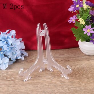 2 Stuks Clear Plastic Ezels Plaat Houders Display Afdruiprek Fotolijst Boek Voetstuk Houder Display Stand Stander groen