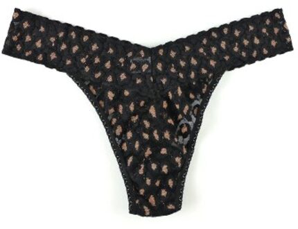 2 stuks Cross Dyed Leopard Original Rise Thong * Actie * Versch.kleure/Patroon,Zwart,Roze - One Size