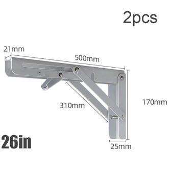 2 Stuks Decoratieve Muur Gemonteerde Plank Driehoek Vouwen Rvs Opvouwbaar A1