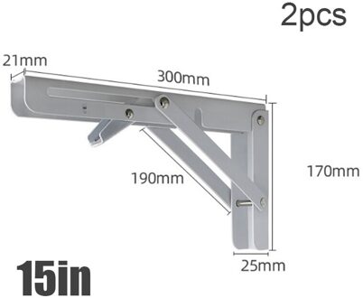 2 Stuks Decoratieve Muur Gemonteerde Plank Driehoek Vouwen Rvs Opvouwbaar A2