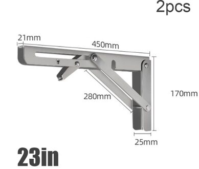 2 Stuks Decoratieve Muur Gemonteerde Plank Driehoek Vouwen Rvs Opvouwbaar A3