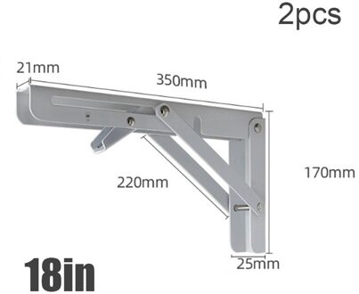 2 Stuks Decoratieve Muur Gemonteerde Plank Driehoek Vouwen Rvs Opvouwbaar A4