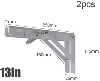 2 Stuks Decoratieve Muur Gemonteerde Plank Driehoek Vouwen Rvs Opvouwbaar A5