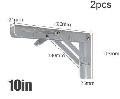 2 Stuks Decoratieve Muur Gemonteerde Plank Driehoek Vouwen Rvs Opvouwbaar A6