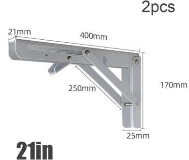 2 Stuks Decoratieve Muur Gemonteerde Plank Driehoek Vouwen Rvs Opvouwbaar A7