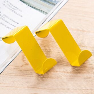 2 stuks Deur Balkon Haken Z-type Hoeden Kleding Pothook Rvs Multifunctionele Handdoek Hanger Draagbare Thuis Organisator Geel
