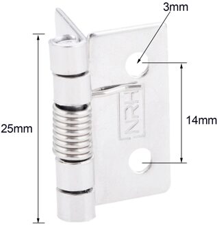 2 Stuks Deur Scharnier Zelfsluitende Rvs Voorjaar Deur Scharnier Kast Kast Kledingkast Sieraden Dozen Lente Scharnier 25/38/50 Mm 25mm