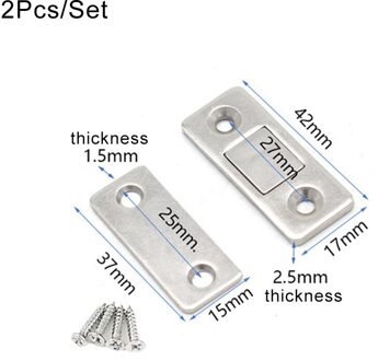 2 Stuks Deurdranger Stopper Magneet Demper Buffer Kabinet Vangt Houder met Schroeven Garderobe Hardware Meubelbeslag 2stk