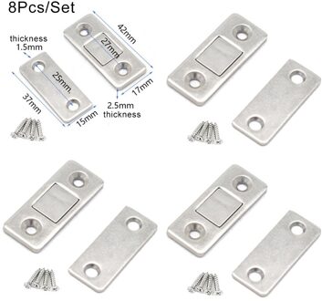 2 Stuks Deurdranger Stopper Magneet Demper Buffer Kabinet Vangt Houder met Schroeven Garderobe Hardware Meubelbeslag 8stk