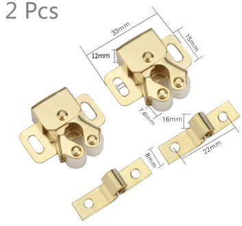 2 Stuks Deurdranger Stopper Magneet Demper Buffer Kabinet Vangt Houder met Schroeven Garderobe Hardware Meubelbeslag gouden 2stk