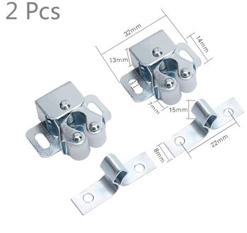 2 Stuks Deurdranger Stopper Magneet Demper Buffer Kabinet Vangt Houder met Schroeven Garderobe Hardware Meubelbeslag zilver 2stk