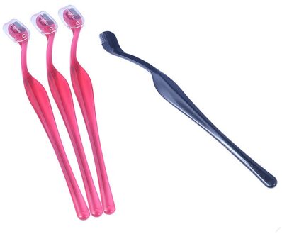 2 stuks Draagbare Make-Up Eye Brow Scheermesje Wenkbrauw Trimmer Shaper Scheerapparaat Gezicht Haar Remover Set Cosmetica Vrouwen Mode 2stk zwart