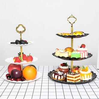 2 Stuks Drie-Layer Gebak Dessert Rack Cake Display Stand Fruit Platen Party Serveerschaal Voor Afternoon Tea Verjaardag bruiloft