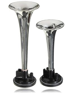 2 Stuks Dual Air Horn Trompet Super Luid Universele Trein Auto Vrachtwagen Boot Zilver