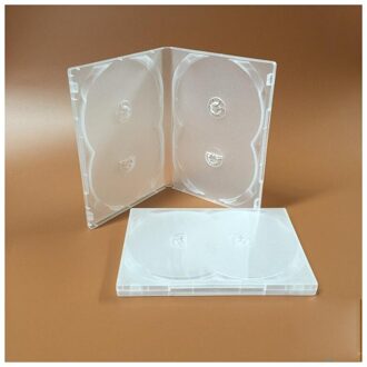 2 Stuks Dubbele Blu-ray Disc Blauw/Zwart/Blauw Zacht Plastic Case 171X135X11MM Houden Insert / Hold 1/2/4 Disc 4 Disc wit