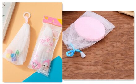 2 Stuks Dubbele Schuimende Netto Facial Zeep Schuim Reiniging Netto Schuim Helper Netto-Achtige Gezichtsreiniger Bad En Hand wassen Badkamer Hanger