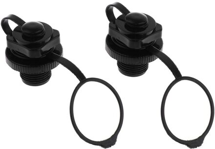 2 Stuks Duurzaam Plastic Veiligheid Air Ventiel Mondstuk One-Way Inflatio Voor Opblaasbare Boot Rubber Kajak Tender Vlot Matras luchtbed Zwart