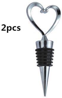 2 Stuks Elegante Hartvormige Rode Wijn Champagne Wijn Flessenstop Valentines Huwelijksgeschenken