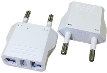 2 stuks EU KR Duitse Travel Plug Italiaanse Ons EU KR Euro Europese Duitsland Travel Power Plug AC Adapters outlet Stopcontact wit
