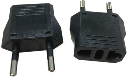 2 stuks EU KR Duitse Travel Plug Italiaanse Ons EU KR Euro Europese Duitsland Travel Power Plug AC Adapters outlet Stopcontact zwart
