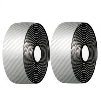 2 Stuks Fietsen Racefiets Stuur Tape Anti-Slip Kunstleer Elastische Eva Fietsstuur Bandjes Outdoor Riding Levert zilver