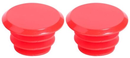 2 Stuks Fietsstuur Plug Plastic Weg Mountainbike Grips Cap Covers End Stoppers Fietsen Accessoires Rood