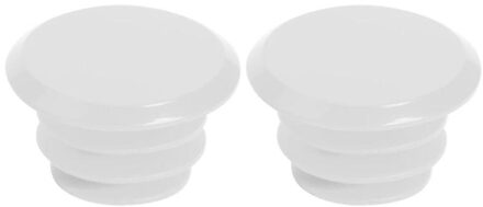 2 Stuks Fietsstuur Plug Plastic Weg Mountainbike Grips Cap Covers End Stoppers Fietsen Accessoires wit