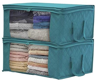 2 Stuks Folding Opbergdoos Vuile Kleding Verzamelen Case Niet Geweven Stof Met Rits Vochtbestendige Speelgoed Quilt Doos