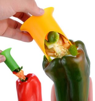 2 Stuks Fruit Groente Snijder Peper Corer Slicer Tool Dunschiller Gebruiksvoorwerp Gadget Gezonde Keuken Accessoires Keuken Koken Gereedschap