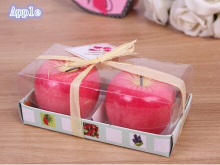 2 Stuks Fruit Vorm Kaarsen Wax Verjaardagskaars Voor Kerstavond Bruiloft Decoratie Romantische Bekentenis Scène Feestartikelen appel