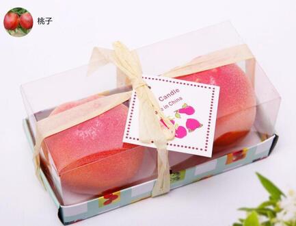 2 Stuks Fruit Vorm Kaarsen Wax Verjaardagskaars Voor Kerstavond Bruiloft Decoratie Romantische Bekentenis Scène Feestartikelen perzik