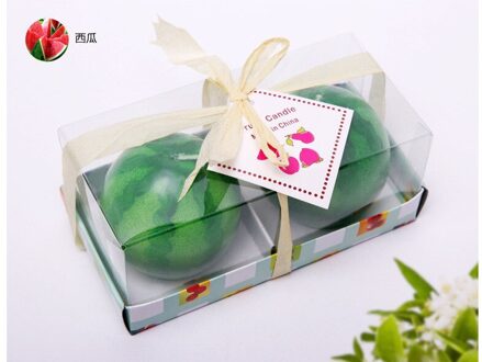 2 Stuks Fruit Vorm Kaarsen Wax Verjaardagskaars Voor Kerstavond Bruiloft Decoratie Romantische Bekentenis Scène Feestartikelen watermeloen