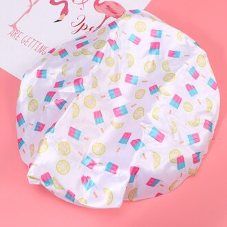 2 Stuks Geel Ananas Afdrukken Douche Cap Vrouw Badmuts Waterdichte Haar Beschermende Hoed Bad Caps Voor Dagelijks Gebruik ijs- room met orang